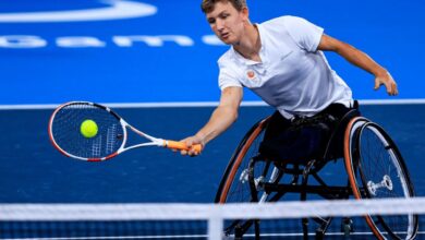 Wheelchair tennis paralympics 2024 athelete showcasing outrageous determination.